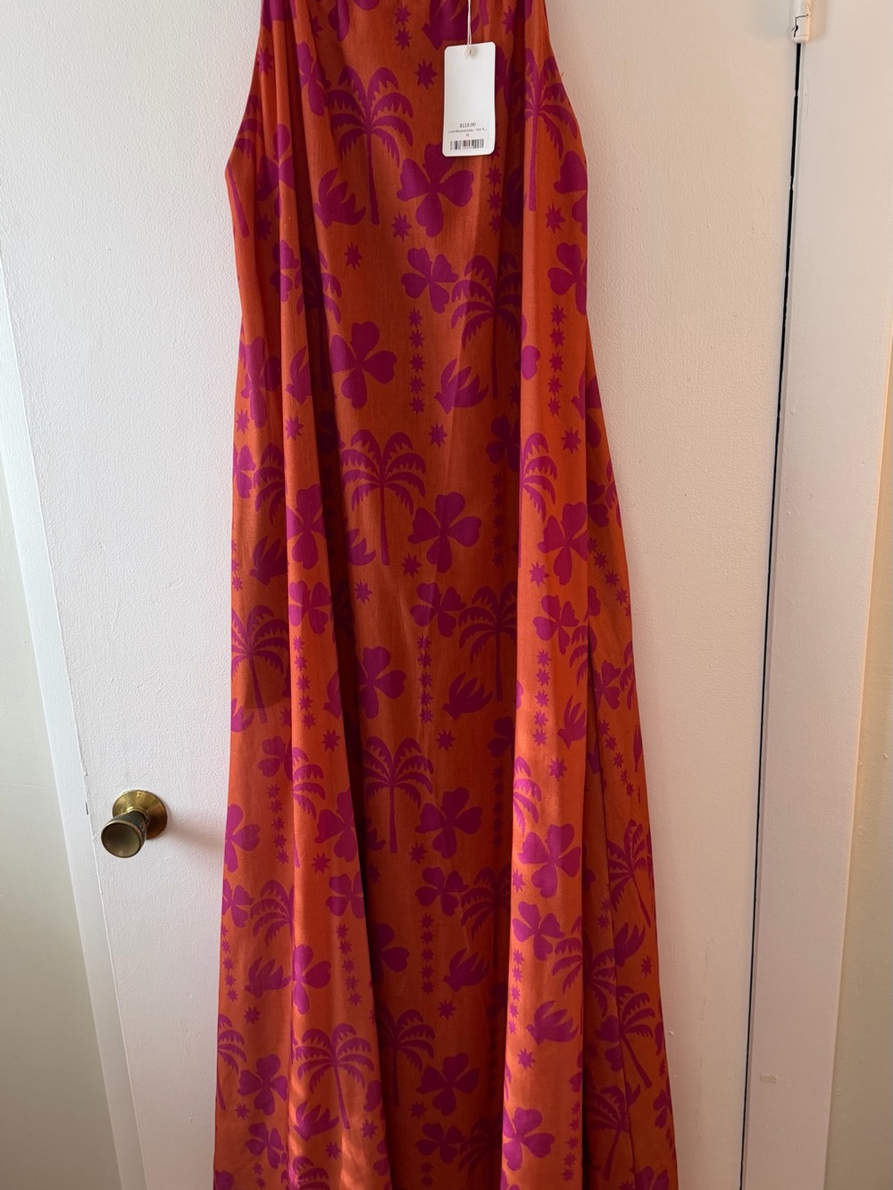 Women's Orange & Fuchsia Floral Maxi Dress